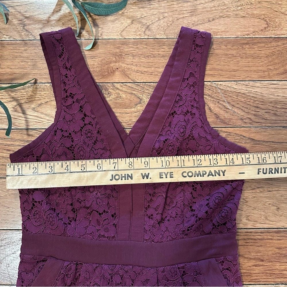 Free People Lovely in Lace Boho Western V Neck Pockets Sleeveless Burgandy Dress - Picture 15 of 15